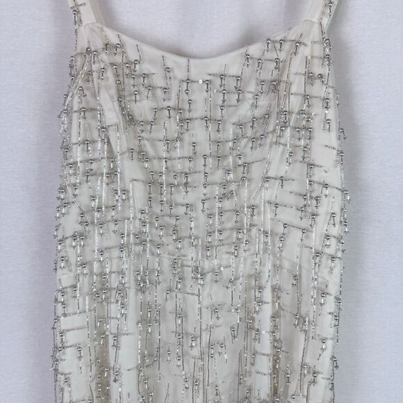 ALEXIS Briar White Ivory Beaded Fringe Romper – Bridal Bachelorette Size M - Picture 4 of 11
